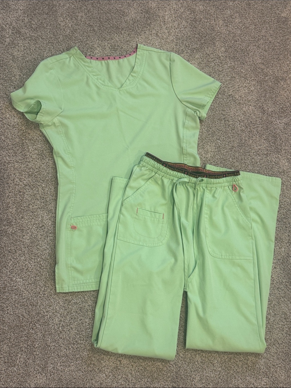 HeartSoul Break On Through Women’s Scrub Pants and V-Neck Top Set